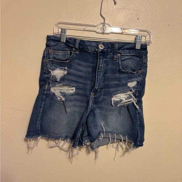 American Eagle Outfitters Distressed Blue Jean Shorts - Picture 1 of 9